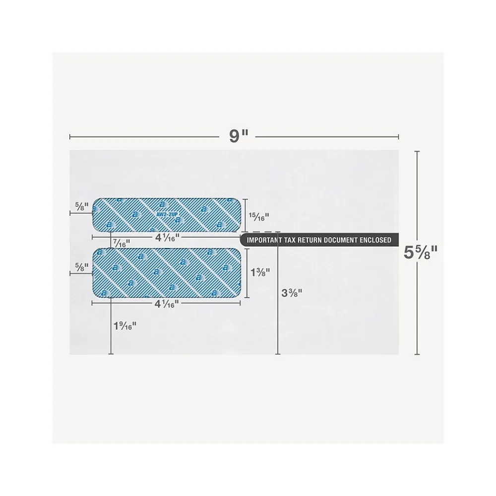 Online Adams Self-Seal Security-Tinted Double-Window W-2 Tax Envelope, White, 25/Pack (STAX2-24)