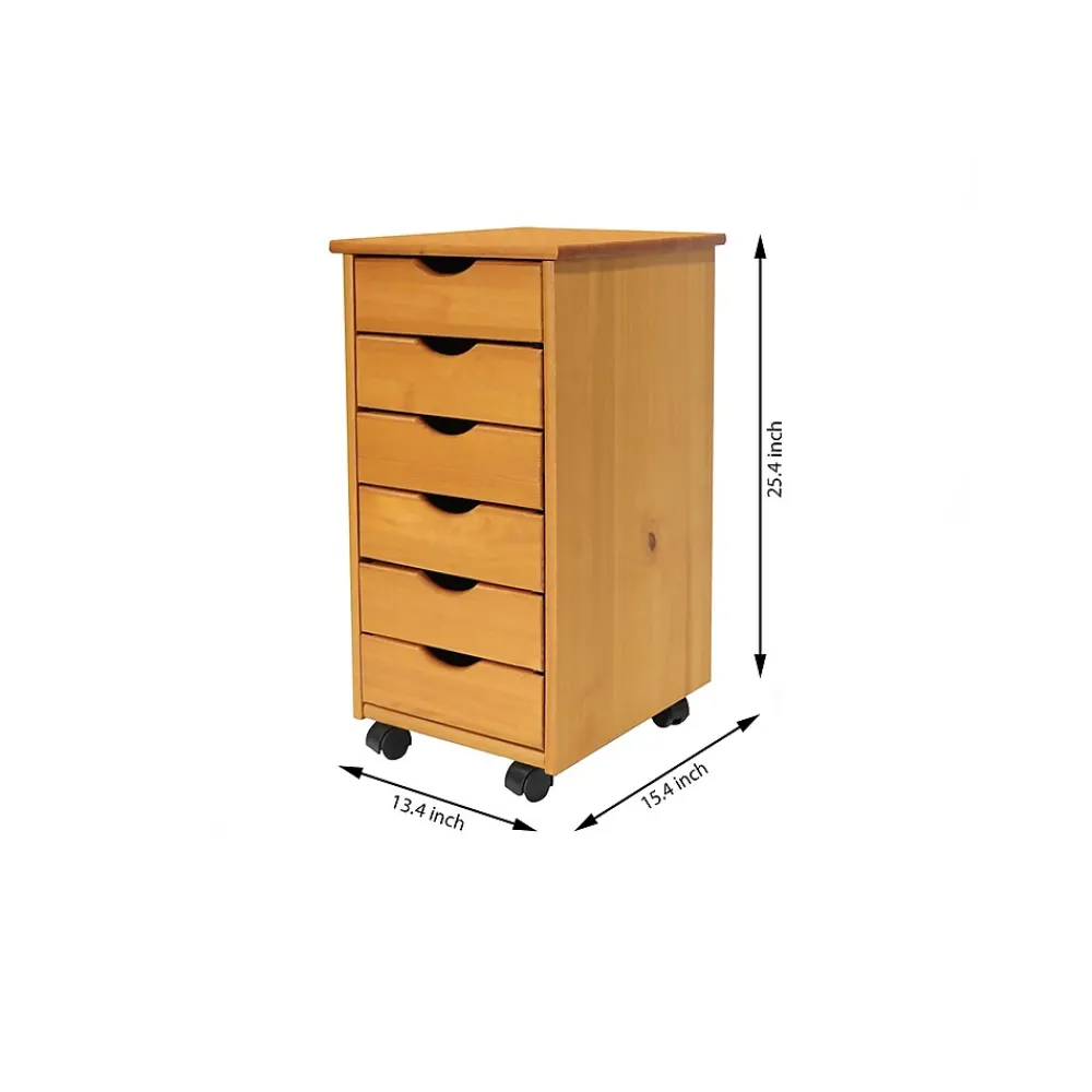 Storage Cabinets*Adeptus 25.8" Solid Pine Drawer Cabinet, Medium (C0008)