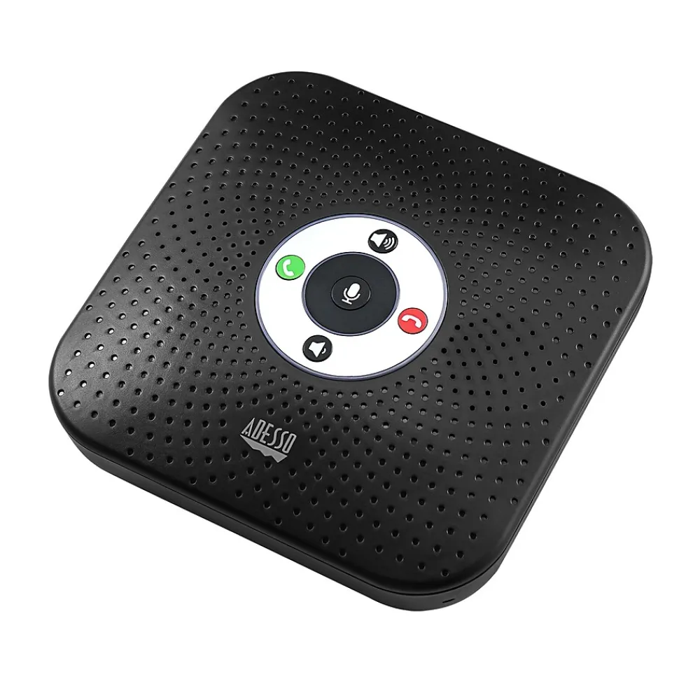 Adesso 360° Xtream S8 Conference Call Bluetooth/Wired Speaker with Microphone and USB 3.0 Hubs, Black