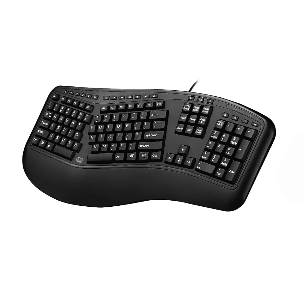 Adesso Desktop Ergonomic Keyboard, Black (AKB-150UB)