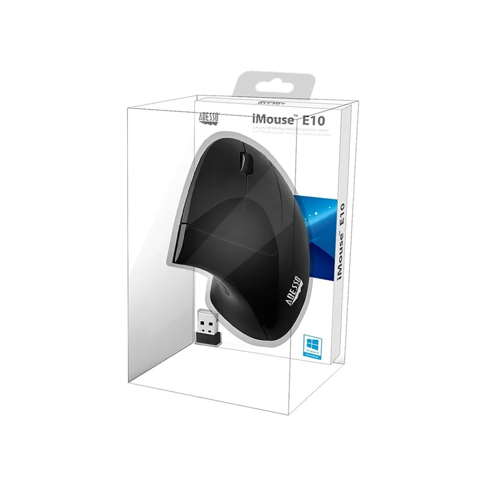 Best Adesso iMouse E10 Wireless Optical USB Mouse, Black (RG8162)