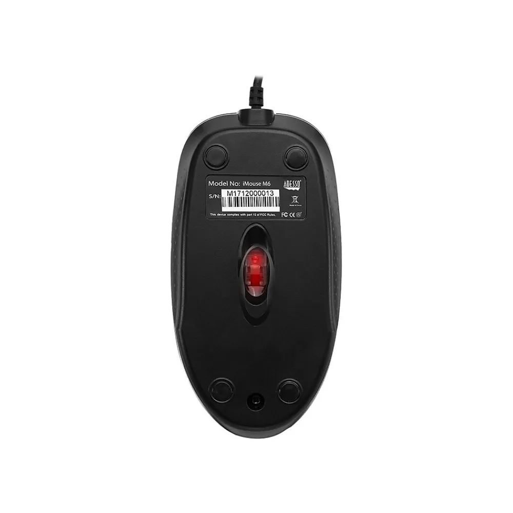 Clearance Adesso iMouse iMouseM6-TAA Optical Mouse, Black