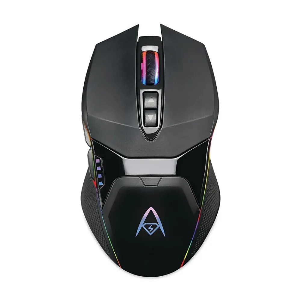 Clearance Adesso iMouse X50 Series Gaming Mouse with Charging Cradle, 2.4 GHz Frequency/33 ft Wireless Range, Left/Right Hand Use, Black