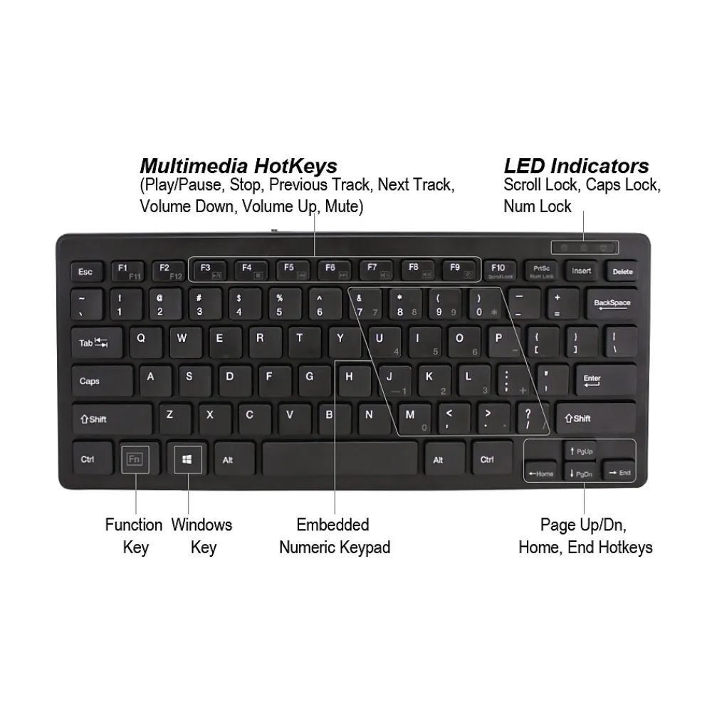 Discount Adesso SlimTouch Mini Wired Gaming Keyboard, Black (AKB-111UB)