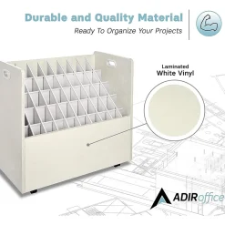 File Cabinets*AdirOffice 50-Slot Mobile Roll File, 28.5
