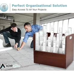 File Cabinets*AdirOffice 21-Slot Mobile Roll File, 28.5