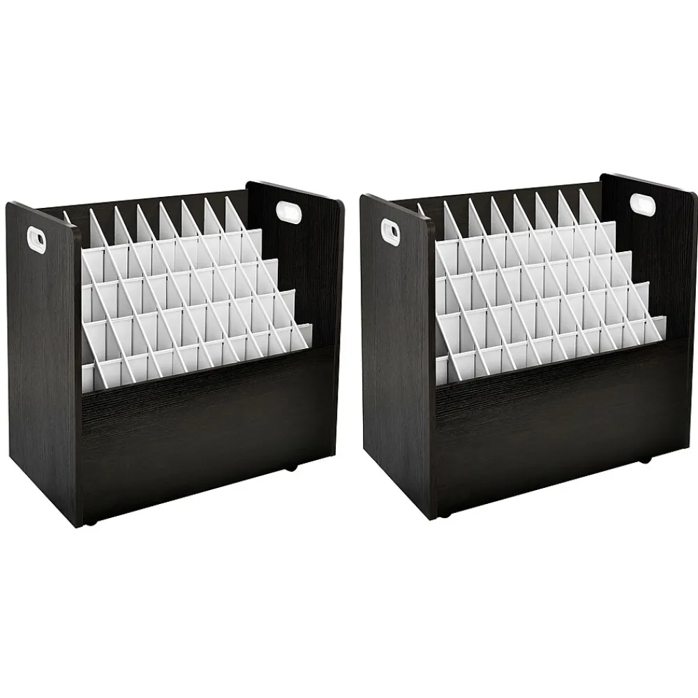 File Cabinets*AdirOffice 50-Slot Mobile Roll File, 28.5"H x 30"W x 15.75"D, Black (626-BLK-2PK)