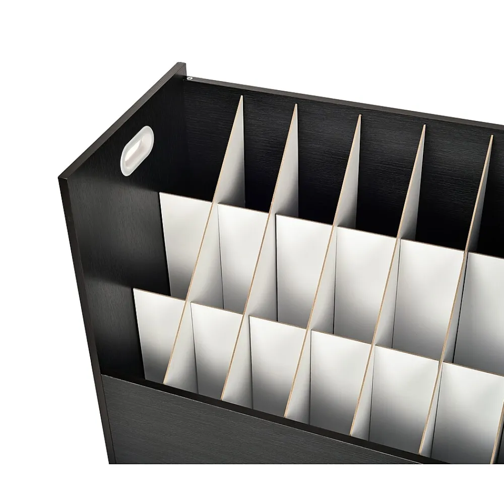 File Cabinets*AdirOffice 21-Slot Mobile Roll File Cabinet, 28.5"H x 30"W x 15.75"D, Black (625-BLK-KIT1)