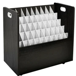 File Cabinets*AdirOffice 50-Slot Mobile Roll File, Lockable, 28.5"H x 30"W x 15.75"D, Black (626-BLK-KIT1)