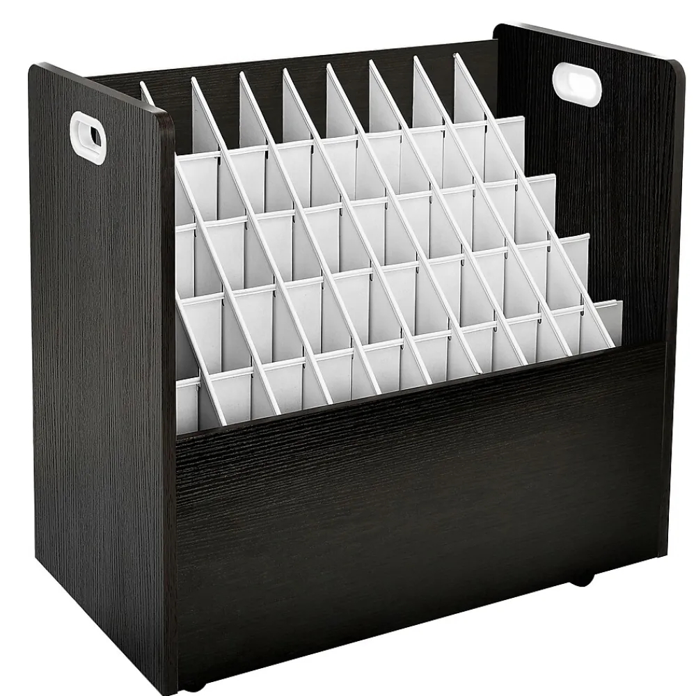 File Cabinets*AdirOffice 50-Slot Mobile Roll File, Lockable, 28.5"H x 30"W x 15.75"D, Black (626-BLK-KIT1)