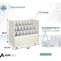 File Cabinets*AdirOffice 21-Slot Mobile Roll File, Lockable, 28.5