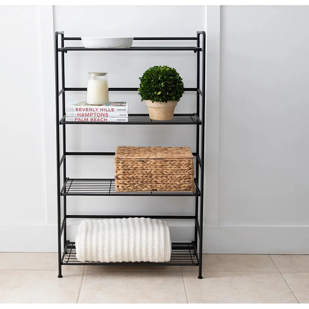 Shelving*Advantus FlipShelf 4-Shelf Metal Unit, 26.5"W, Black (37996/37634)