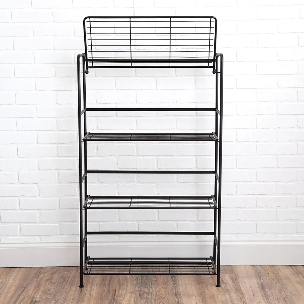 Shelving*Advantus FlipShelf 4-Shelf Metal Unit, 26.5"W, Black (37996/37634)