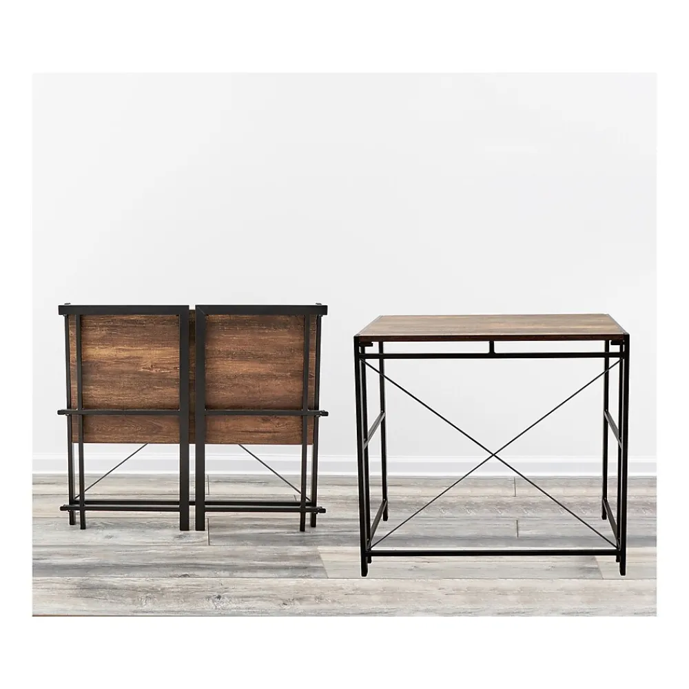 Corner Desks*Advantus Flipshelf 32"W Computer Desk, Wood Grain/Black (39338)