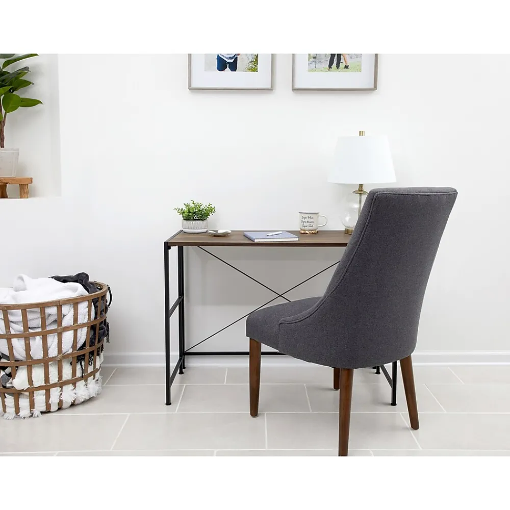 Corner Desks*Advantus Flipshelf 32"W Computer Desk, Wood Grain/Black (39338)