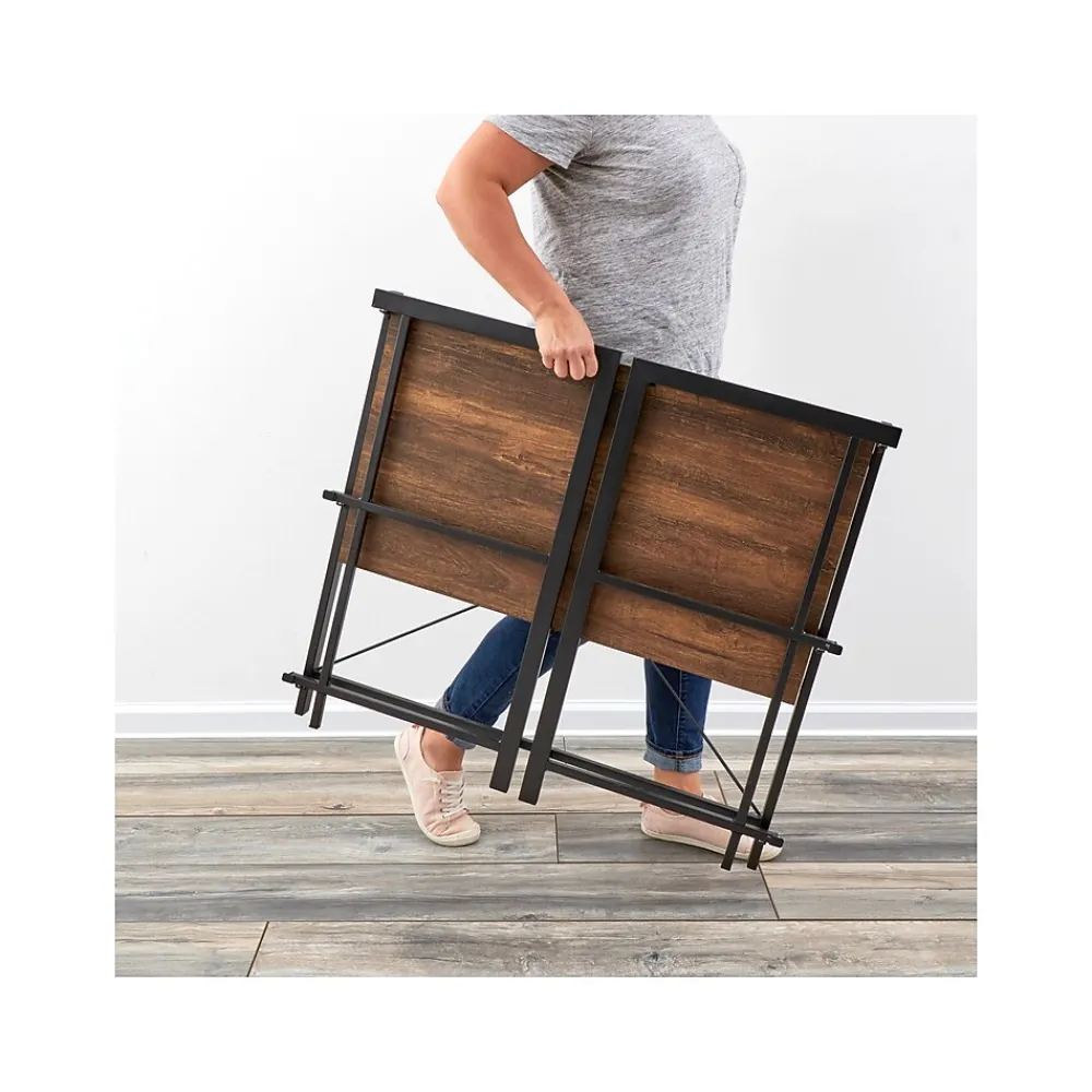 Corner Desks*Advantus Flipshelf 32"W Computer Desk, Wood Grain/Black (39338)