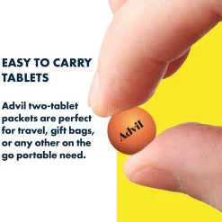 Ibuprofen Pain Reliever, 200mg, 2/Packet, 50 Packets/Box (15489)<Advil Outlet