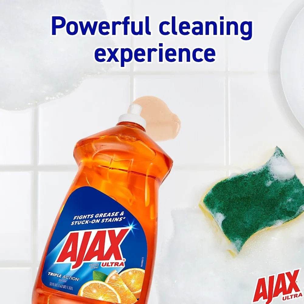Triple Action Liquid Dish Soap, Orange, 52 oz., 6/Carton (149860)<Ajax Online