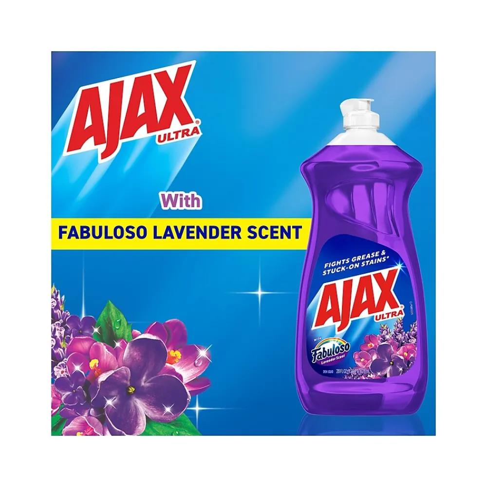 Ultra Dish Soap, Fabuloso Lavender, 28 fl. oz, 9/Carton (61037540CT)<Ajax Clearance