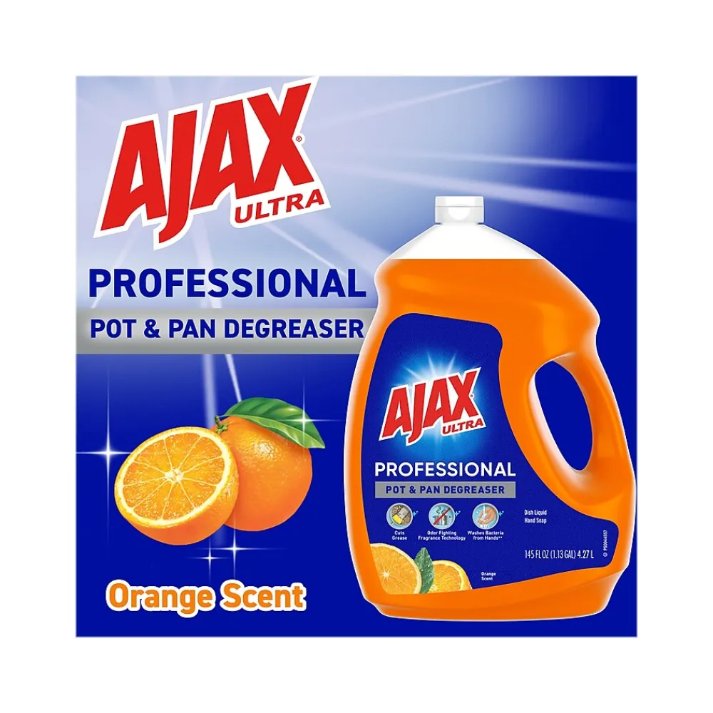 Ultra Professional Antibacterial Pot & Pan Dish Soap, Orange Scent, 145 fl. oz. (1.13 gal.) (61034313)<Ajax Clearance