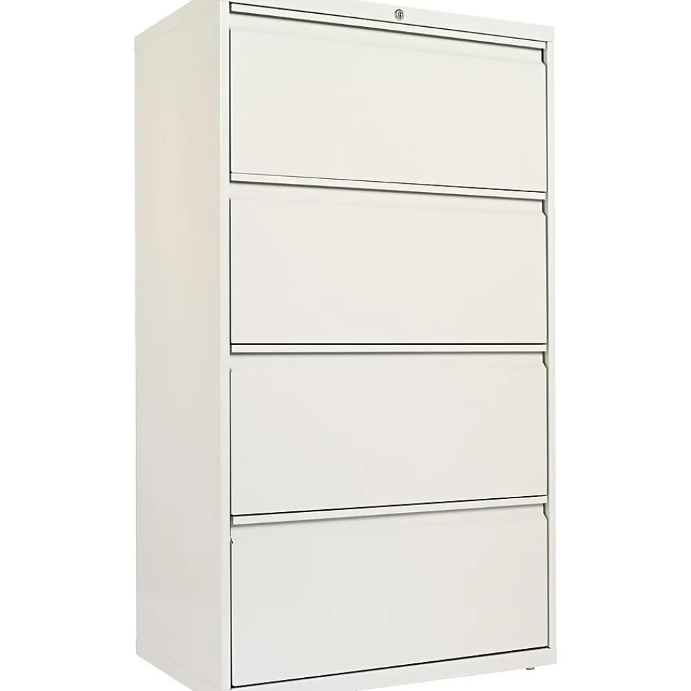File Cabinets*Alera 4-Drawer Mobile Lateral File Cabinet, Letter/Legal Size, Lockable, 53.25"H x 30"W x 19.25"D, Light Gray (ALELF3054LG)