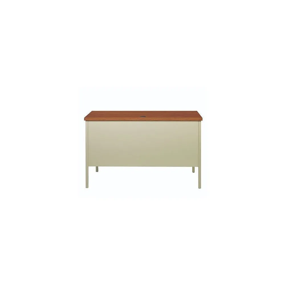 Office Desks*Alera 60"W Double Pedestal Desk, Cherry/Putty (ALEHSD6030PC)