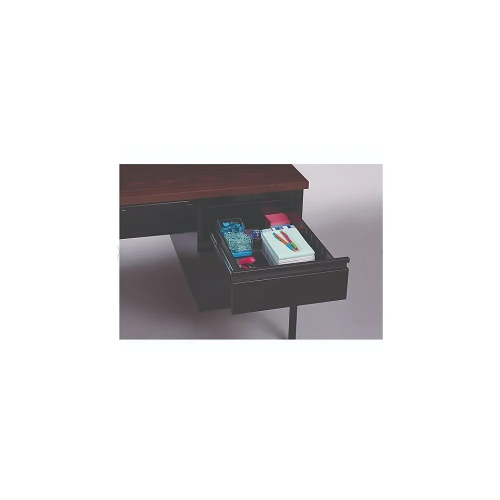 Corner Desks*Alera 60"W Double Pedestal Desk, Mocha/Black (ALEHSD6030BM)