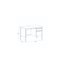 Office Desks*Alera 45"W Single Pedestal Desk, Mahogany/Charcoal (ALEHSD4524CM)