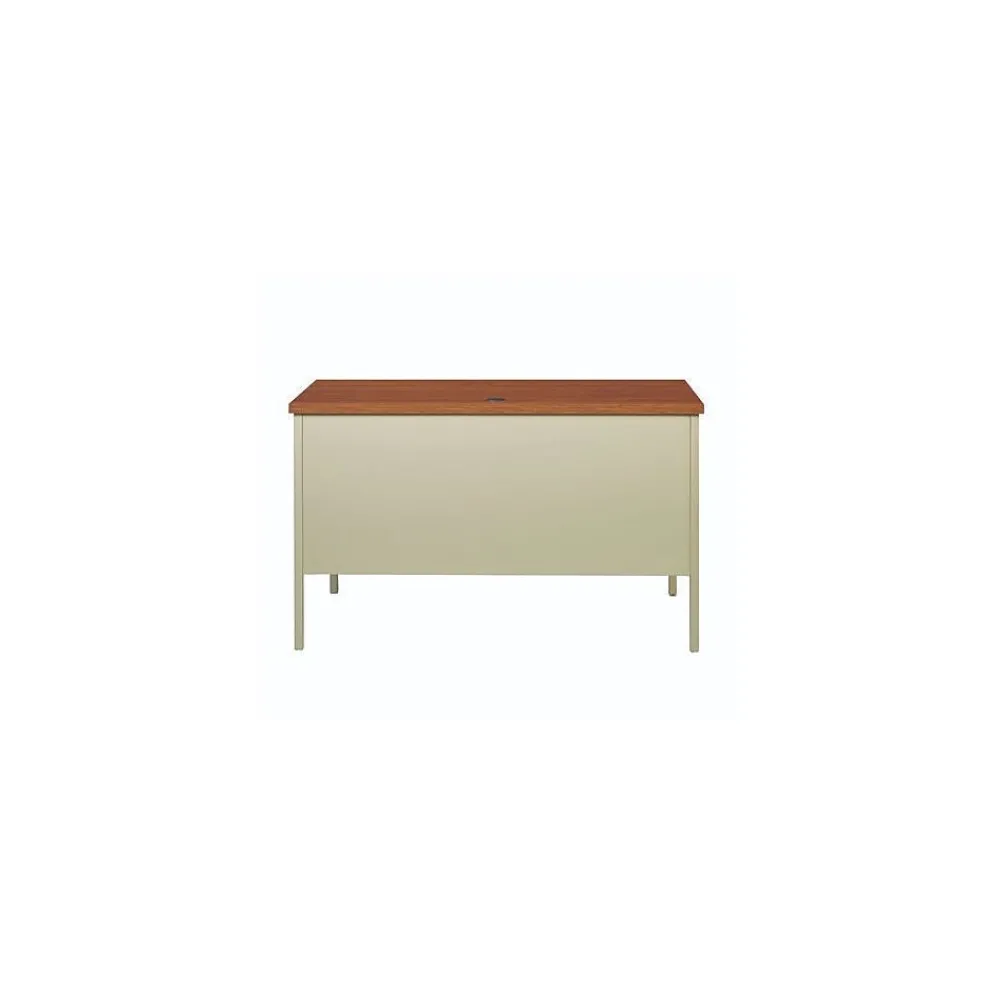 Office Desks*Alera 45"W Single Pedestal Desk, Cherry/Putty (ALEHSD4524PC)