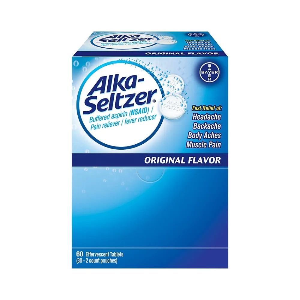 Original Flavor 325mg Buffered Aspirin (NSAID) Tablet, 2/Pouch, 30 Pouches/Box (64038)<Alka-Seltzer Best