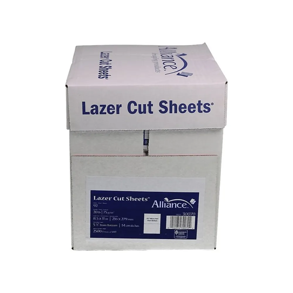 Multipurpose Paper*Alliance 8.5" x 11" Perforated Paper, 20 lbs., 92 Brightness, 500 Sheets/Ream, 5 Reams/Carton (30070)