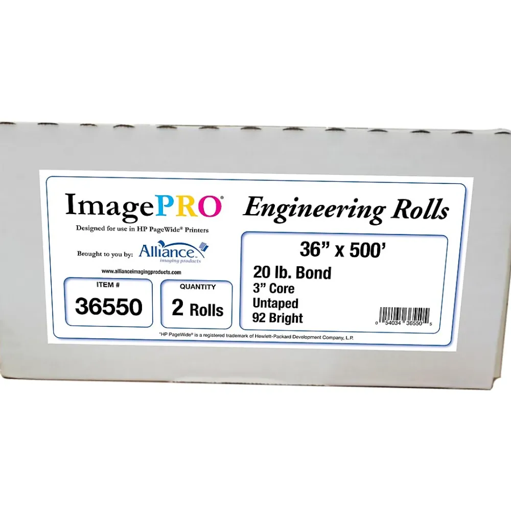 Wide Format Paper*Alliance ImagePRO Wide Format Bond Paper Roll, 36" x 500', 2/Carton (36550)
