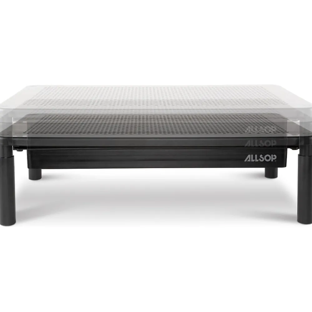 New Allsop Metal Art Trilevel Adjustable Stand, Up to 27" Monitor, Black (32545)