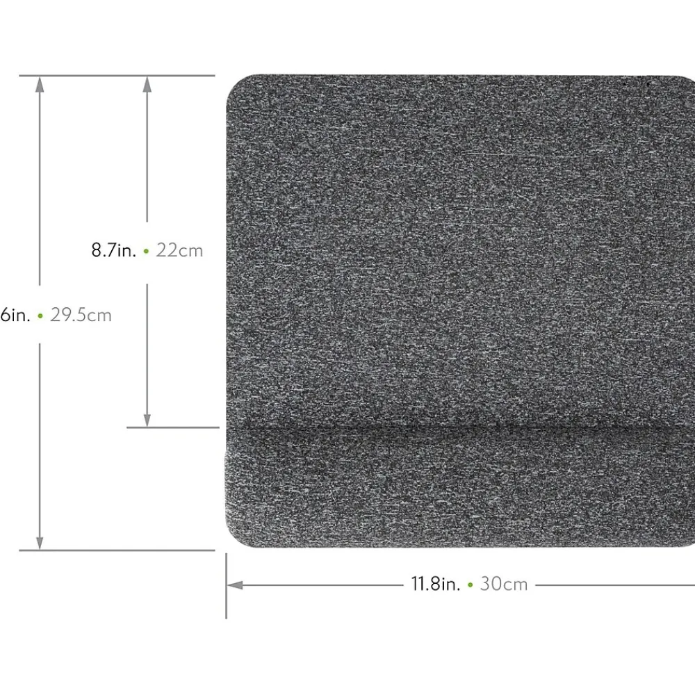 New Allsop Premium Plush Foam Non-Skid Mouse Pad with Wrist Rest, Gray (32311)