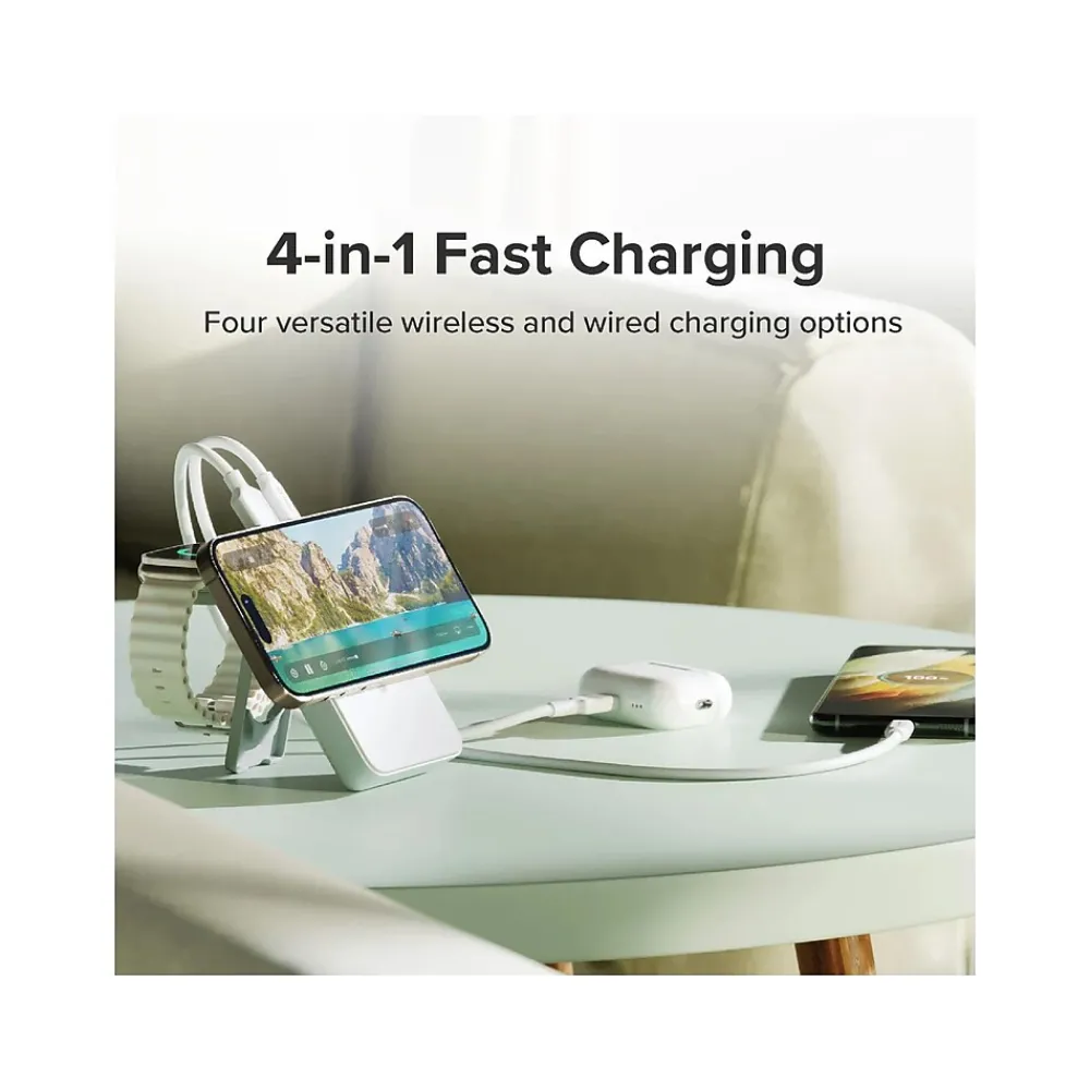Lift 4-in-1 Magnetic USB-A/USB-C Power Bank, 10000 mAh, White (L10KPBWH)<ALOGIC Sale