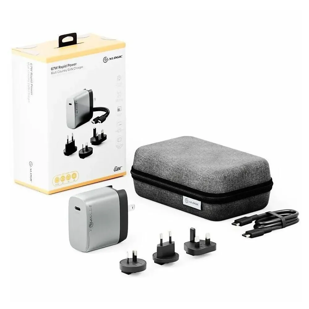 Rapid Power USB-C Wall Charger for Multiple Brands, Space Gray/Black (WCM1X67-SGR)<ALOGIC New