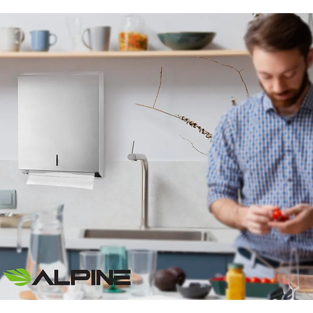 Centerpull Paper Towel Dispenser, Stainless Steel, 2/Pack (480-2PK)<Alpine Industries Outlet