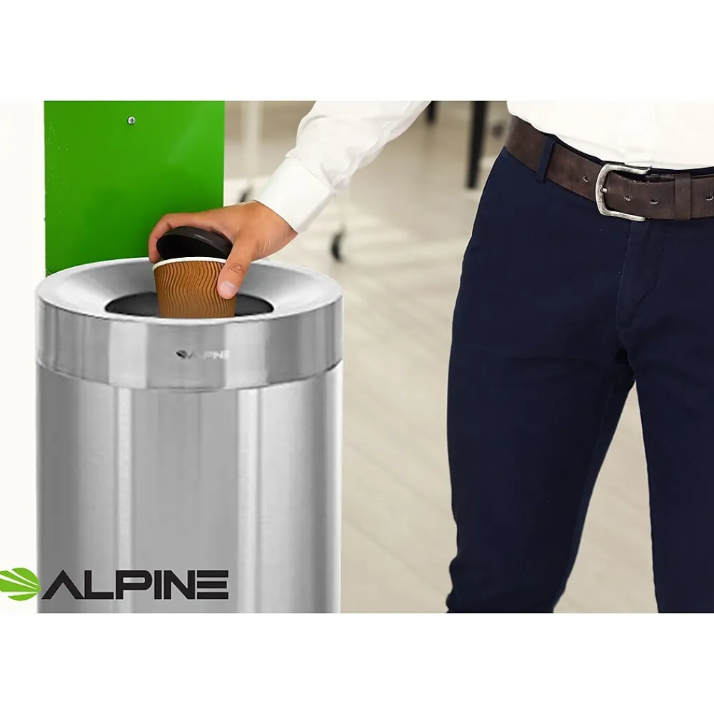 Commercial Indoor Trash Can, 27 Gallon, Stainless Steel (475-27)<Alpine Industries Hot