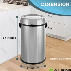 Commercial Indoor Single-Stream Recycling Station, 17 Gallon, Stainless Steel (ALP470-65L-1-CO)<Alpine Industries Hot