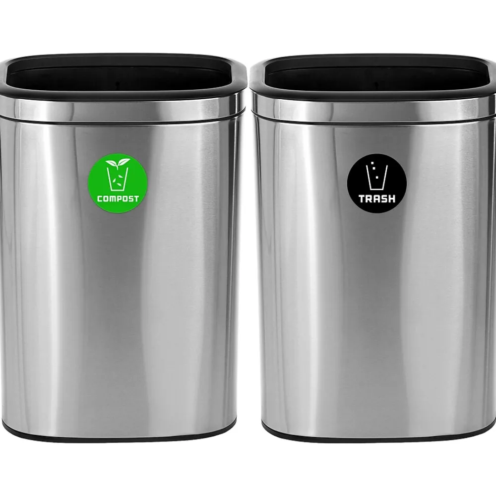Dual-Stream Recycling Station, 10.5 Gallon, Stainless Steel (ALP470-40L-CO-T)<Alpine Industries