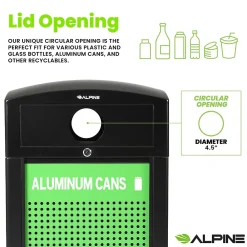 GS Series Steel Recycling Bin, 120 Gallon, Green (ALP471-40-GSCMS-MK)<Alpine Industries Sale