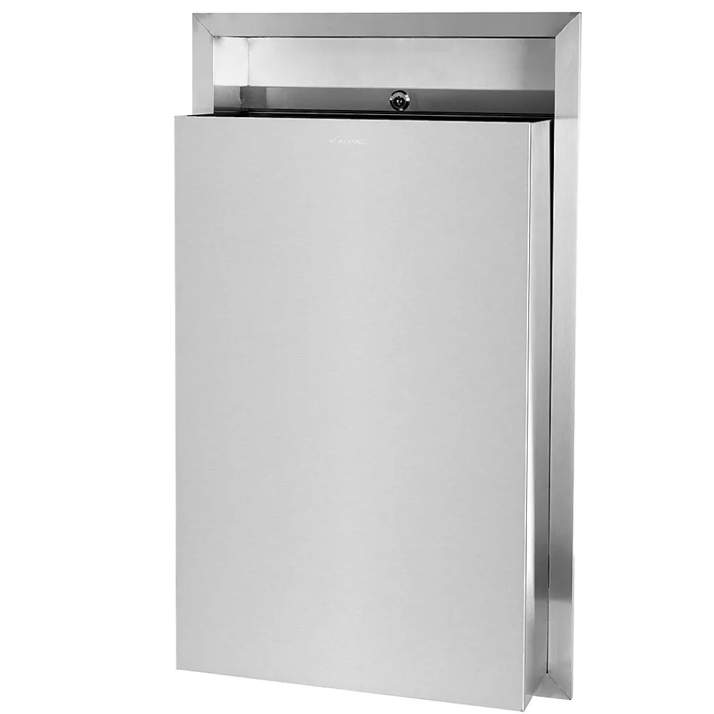 Metal Indoor Trash Can, 12 Gallon, Stainless Steel (493)<Alpine Industries Best