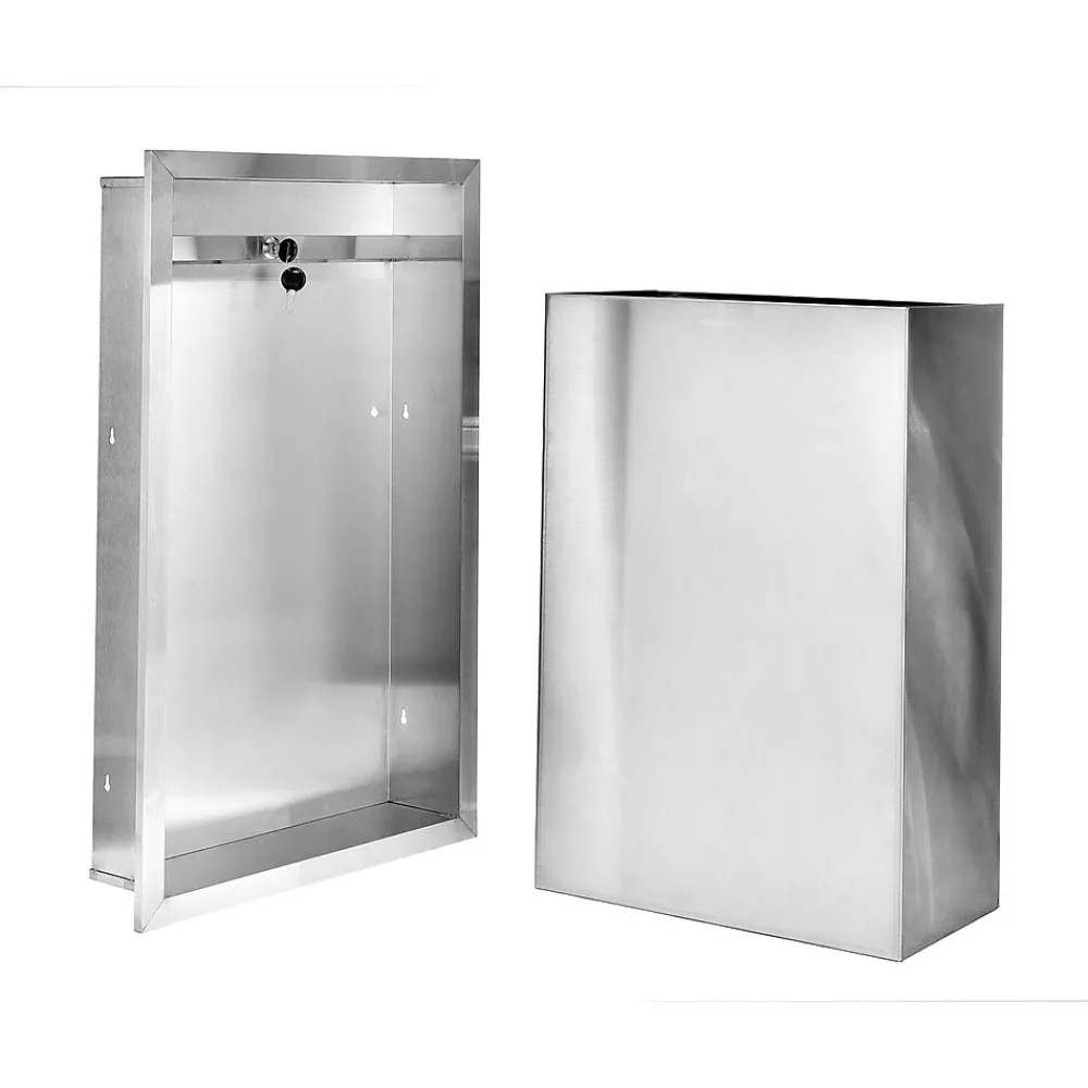 Metal Indoor Trash Can, 12 Gallon, Stainless Steel (493)<Alpine Industries Best