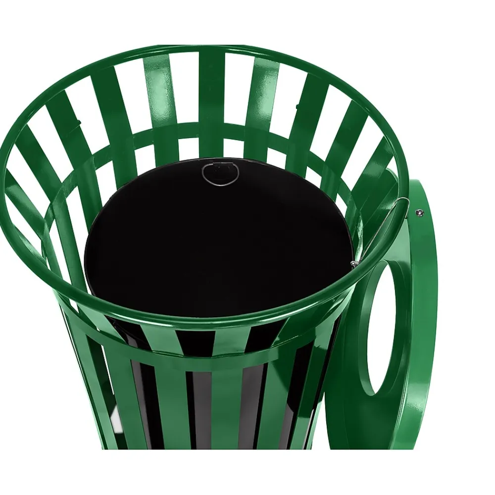 Metal Outdoor Commercial Trash Can, 38-Gallon, Green (479-38-GRN)<Alpine Industries Hot