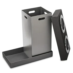 Plastic Trash & Recycling Bin Combo, 28 Gallon, Black (471-02-BLK)<Alpine Industries Online