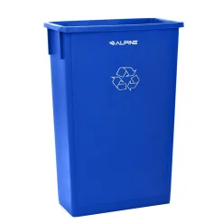 Plastic Recycle Bin and Lid, 23 Gallon, Blue, (477-R-BLU-PKG2)<Alpine Industries New