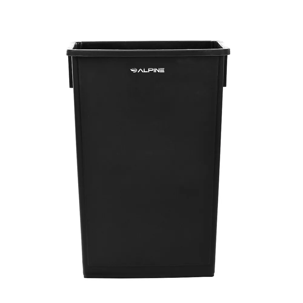 Plastic Indoor Slim Commercial Trash Can with Lid, 23 Gallon, Black (477-BLK-PKG1)<Alpine Industries Discount