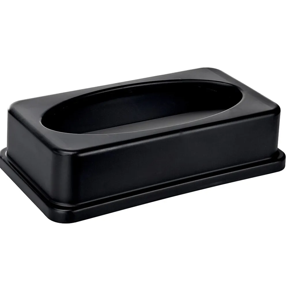 Plastic Indoor Slim Commercial Trash Can with Lid, 23 Gallon, Black (477-BLK-PKG1)<Alpine Industries Discount