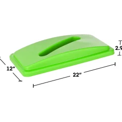 Plastic Indoor Recycling Bin with Slotted Lid, 23-Gallon, Lime Green (ALP477-LGRN4-PKD)<Alpine Industries Online