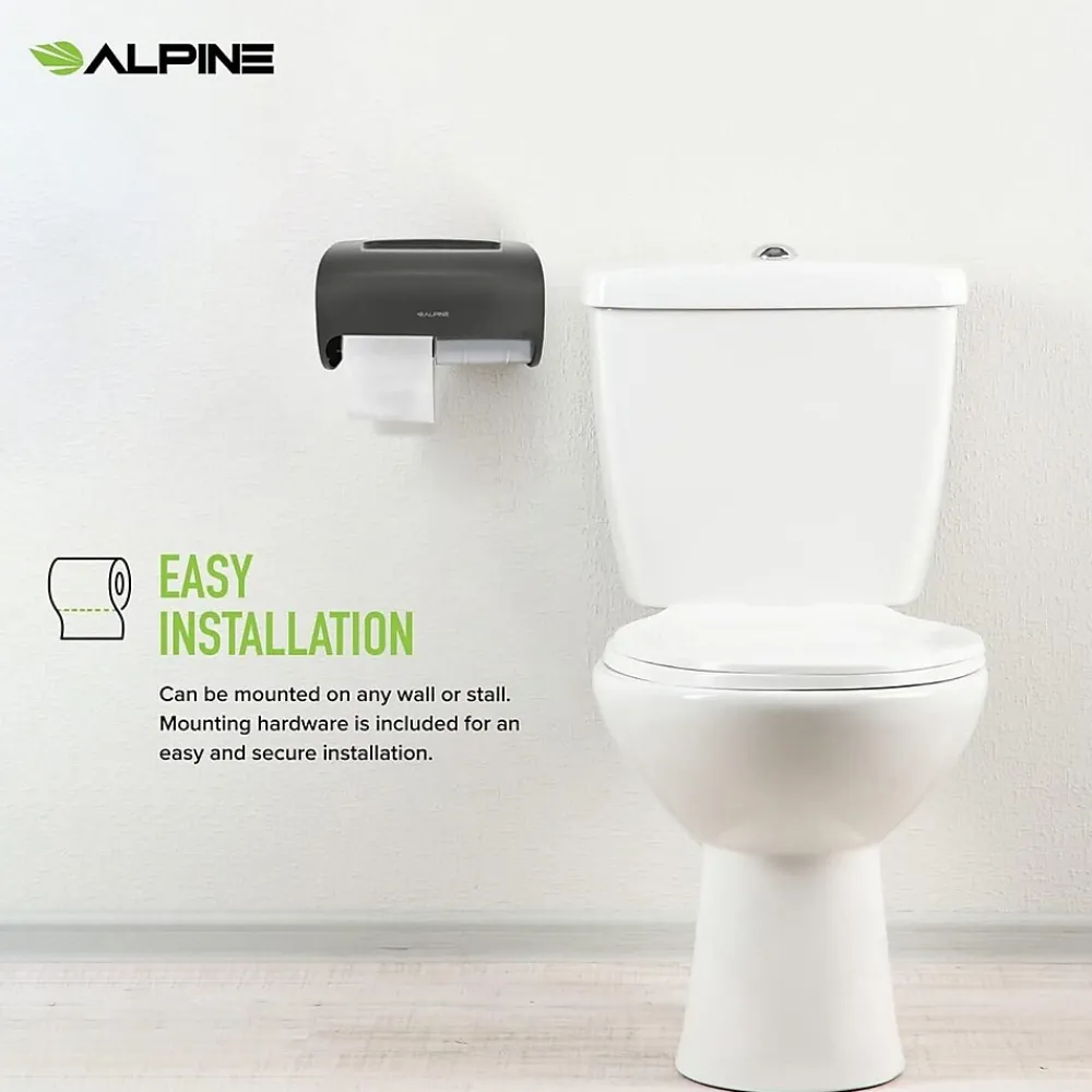 Side-by-Side Double Roll Toilet Tissue Dispenser, Gray, 2/Pack (452-GRY-2PK)<Alpine Industries Online